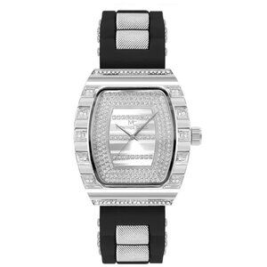 52mm Montres Carlo Men's Fashion Sport Luxury Silicone Band Stones Wrist Watch